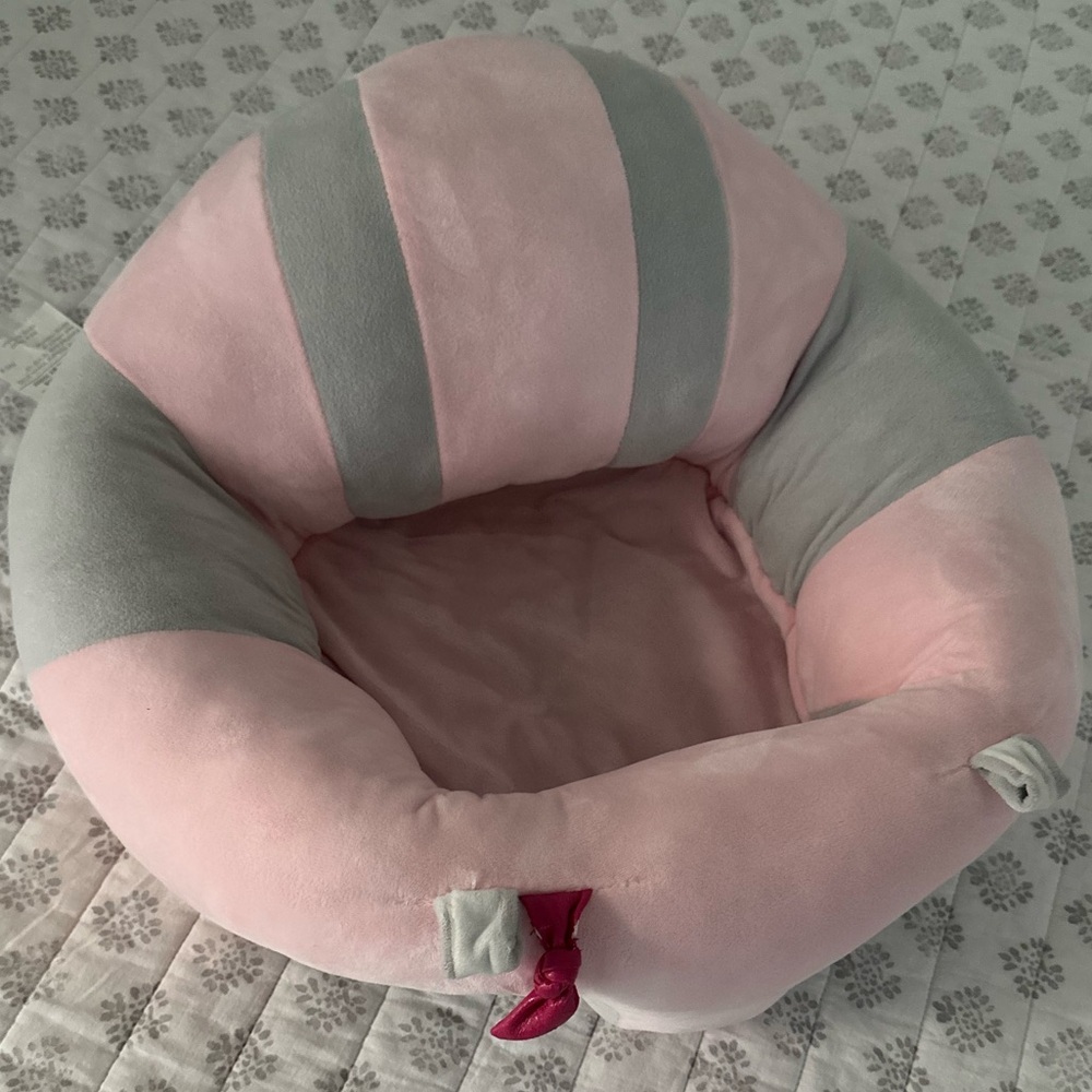 Adorable Baby Girl sitting support cushion pillow, baby armchair